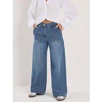 Pixiegirl Petite Plait Pocket Wide Leg Jeans