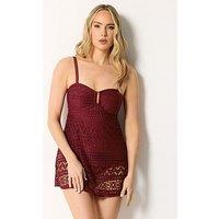 Long Tall Sally Crochet Skirted Swimsuit - Red