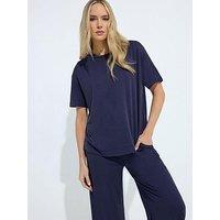 Long Tall Sally Premium Interlock Sweat T-Shirt - Blue