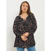 Yours Curve Gypsy Pintuck Top