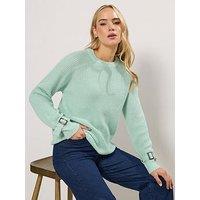 Long Tall Sally Tall Buckle Sleeve Jumper - Green