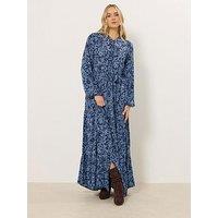 Long Tall Sally Tall Ditsy Crinkle Tiered Maxi Dress - Blue