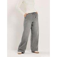 Long Tall Sally Wide Leg Pull On Jeans 36" - Grey