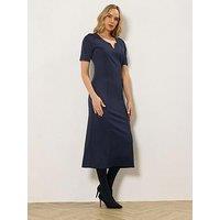 Long Tall Sally Notch Neck Midi Dress - Blue