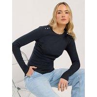 Long Tall Sally Tall Rib Button T-Shirt