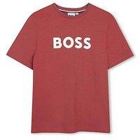 Boss Boys Large Logo Short Sleeve T-Shirt - Red