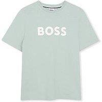 Boss Boys Large Logo Short Sleeve T-Shirt - Light Green