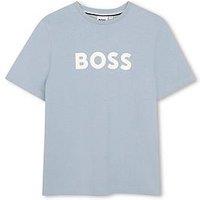 Boss Boys Large Logo Short Sleeve T-Shirt - Light Blue