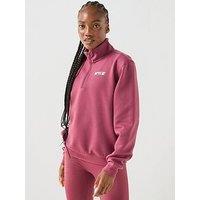 Nike Womens Training Studio Fleece Logo Funnel Neck Sweatshirt - Pink
