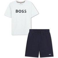Boss Boys Logo T-Shirt And Short Set - Light Green