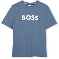 Boss Boys Large Logo Short Sleeve T-Shirt - Blue