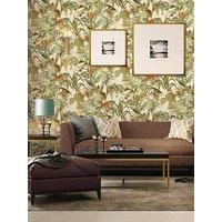 Design Id Did Bird Of Paradise Green, Orange & Gold Wallpaper