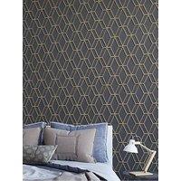 Design Id Did Embroidery Stitch Diamond Black & Gold Wallpaper