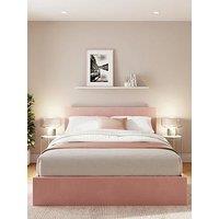 Gfw Odessa Velvet End Lift Up Storage Ottoman Bed With Mattress Options (Buy & Save!) - Bedframe + Standard Mattress