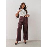 The Very Collection Curve Buckle Detail Trousers - Dark Brown