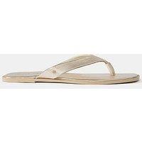 Mint Velvet Lula Metallic Leather Flip Flop Sandals - Gold