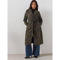 The Very Collection Curve Animal Belted Coat - Print