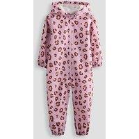The Very Collection Girls Printed Basic Zip Through Fleecelined Puddle Suit - Pink