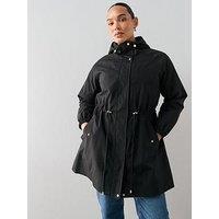 The Very Collection Curve Cinched Waist Showerproof Jacket - Black