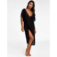 Pitusa V-Back Midi Beach Dress - Black