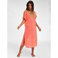 Pitusa V-Back Midi Beach Dress - Watermelon