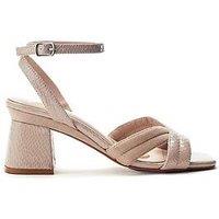 Moda In Pelle Madelia Stone Snake Print Porvair Block Heel Strappy Sandal