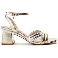 Moda In Pelle Madelia Gold Porvair Block Heel Strappy Sandal