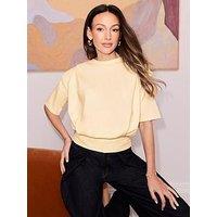 Michelle Keegan Pleat Detail T-Shirt - Lemon