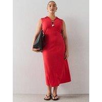 The Very Collection Curve Gold Trim Sleeveless Dress - Red