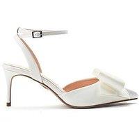 Moda In Pelle Nahara Off White Satin Ankle Strap Heel With Bow Detail