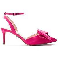 Moda In Pelle Nahara Pink Satin Ankle Strap Heel With Bow Detail
