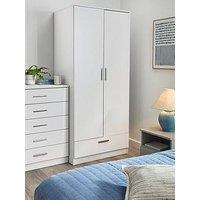 The Very Collection Panama 2 Door, 1 Drawer Wardrobe - White