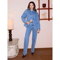 Michelle Keegan Straight Leg Jeans - Mid Wash