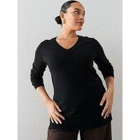 The Very Collection Curve Classic Comfort V Neck Longline Jumper