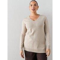 The Very Collection Curve Classic Comfort V Neck Longline Jumper