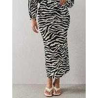 The Very Collection Curve Printed Plisse Midi Skirt - Print