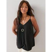 The Very Collection Curve Essential Longline Cami Top - Black