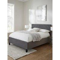 Gfw Thea Chevron End Lift Up Storage Ottoman Bed With Mattress Options (Buy & Save!) - Bedframe + Standard Mattress