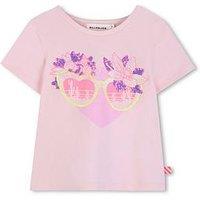 Billieblush Girls Glasses Sequin Short Sleeve T-Shirt - Light Pink
