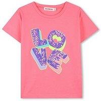 Billieblush Girls Sequin Love Short Sleeve T-Shirt - Bright Pink