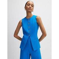 River Island Short Scallop Ponte Waistcoat - Blue