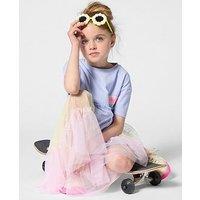 Billieblush Girls Tiered Mesh Overlay Dress - Blue