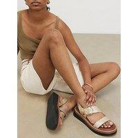 River Island Two Part Ring Buckle Flatform - Gold