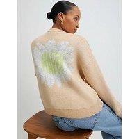 River Island Beige Happy Conversational Cardigan