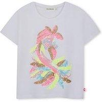 Billieblush Girls Sequin Short Sleeve T-Shirt - White
