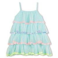 Billieblush Girls Tiered Mesh Dress - Light Blue