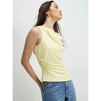 River Island Short Polyamide Slash Neck Top - Yellow