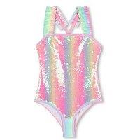 Billieblush Girls Ruffle Strap Swimsuit - Multi
