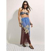 River Island Floral Print Maxi Skirt - Brown