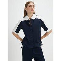 River Island Short Sleeve Blocked Polo Clean Shirt - Blue